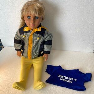 Vintage Y2K Tollytots snowboard ski doll 18” jacket leggings crested Butte top